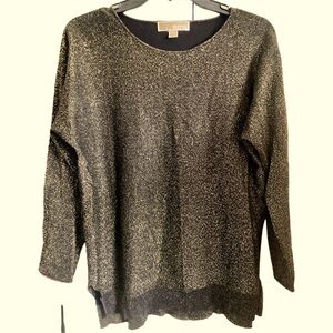 Gold shimmer and black knit